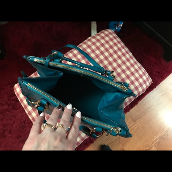 Coach  tote-teal - Picture 3 of 5